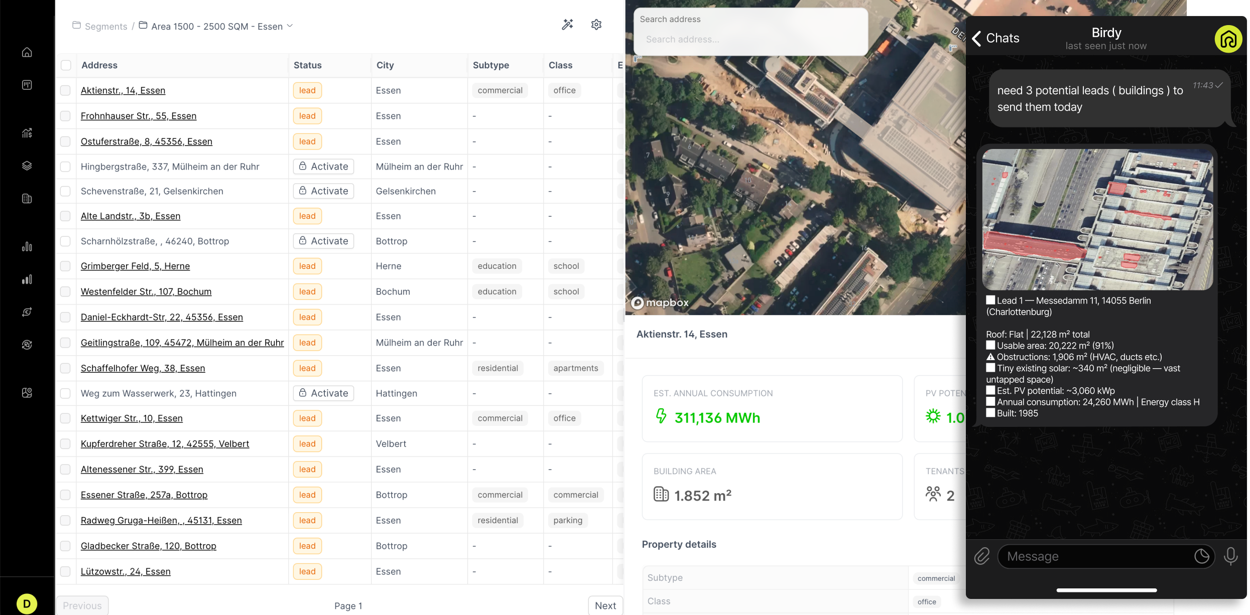 birdy Produktoberfläche